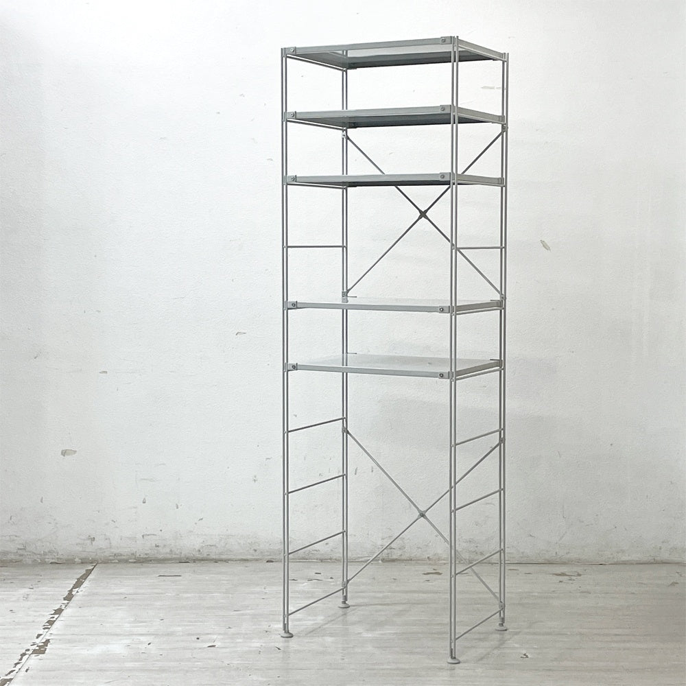 無印良品 MUJI スチールユニットシェルフ オープンシェルフ スチール棚 5段 W58 H175cm ●