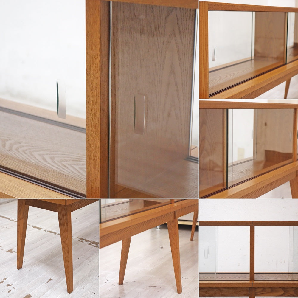 パシフィックファニチャーサービス PACIFIC FURNITURE SERVICE オーク材 ガラスキャビネット 両面 オーダーメイド ●