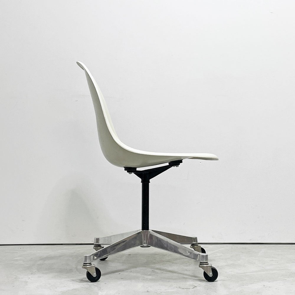 ハーマンミラー Herman Miller サイドシェルチェア セカンド 2nd FRP パーチメントカラー キャスターベース イームズ ビンテージ ●