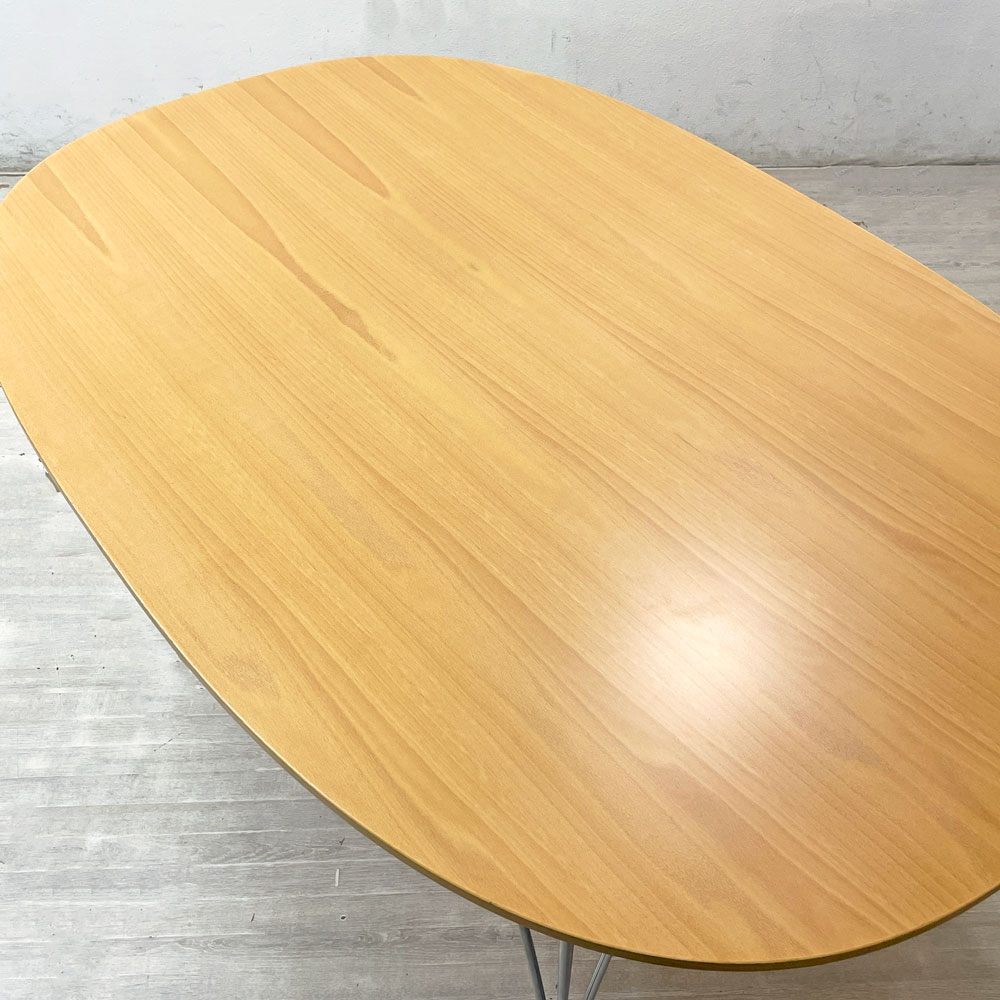 フリッツハンセン Fritz Hansen スーパー楕円 Bテーブル ダイニングテーブル ビーチ材天板 W150 ピート・ヘイン アルネ・ヤコブセン 天板再塗装品 ●