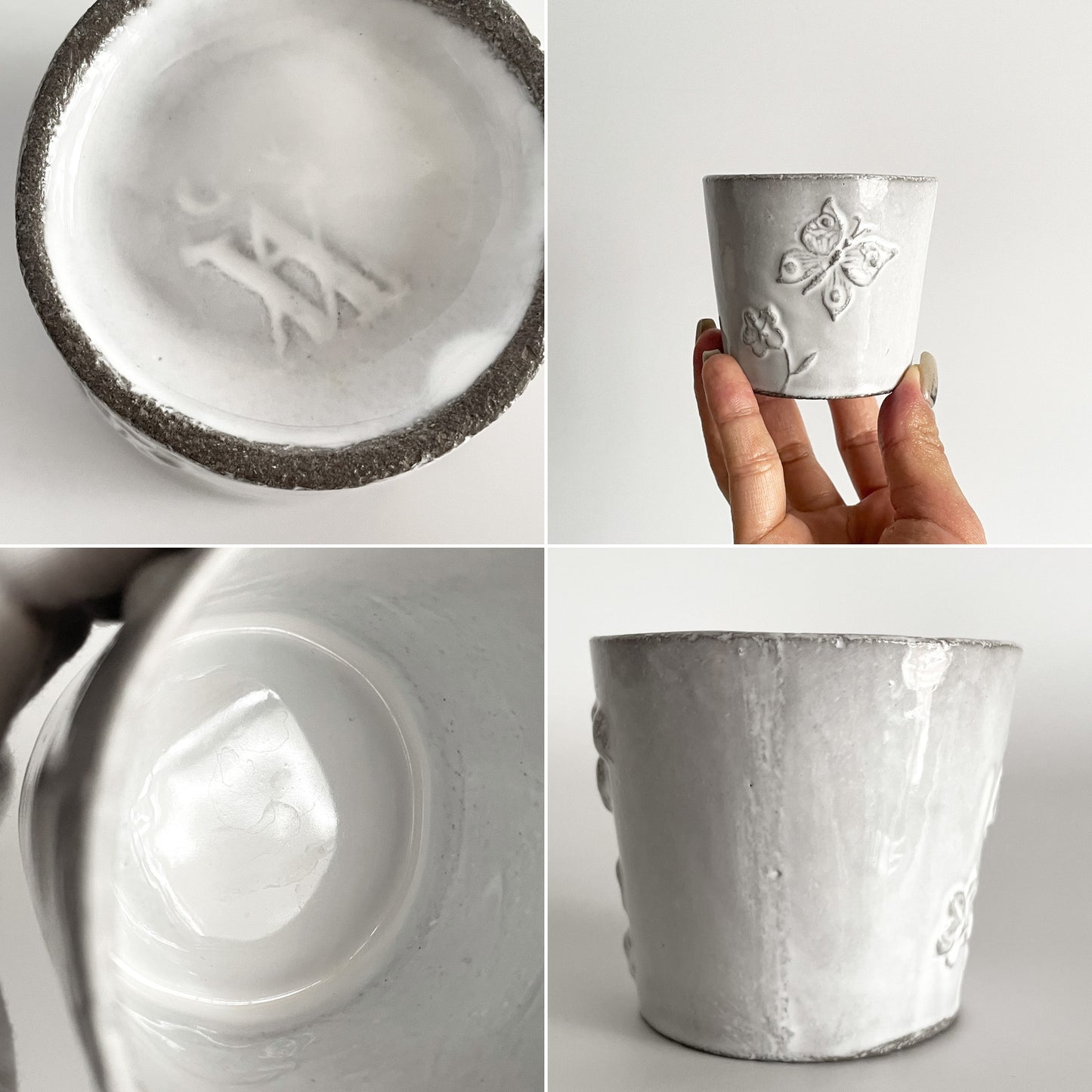 アスティエ・ド・ヴィラット Astier de Villatte フルール Fleurs カップ タンブラー 蝶 スズラン 陶器 フランス A ■
