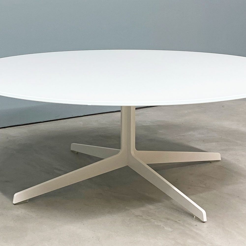 フリッツハンセン Fritz Hansen スペーステーブル SPACE TABLE コーヒーテーブル ローテーブル Φ100cm ラウンド ガラス天板 スチールレッグ イエス＋ラウブ ◎
