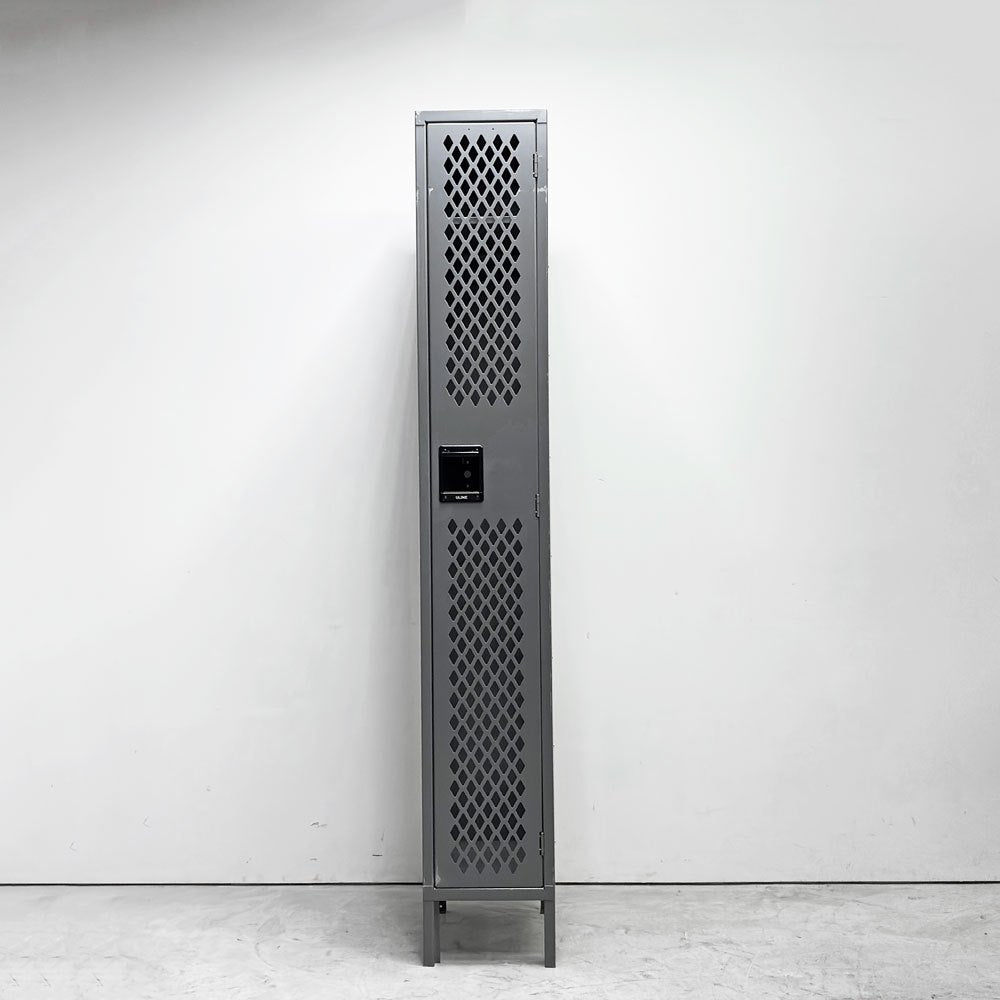 ULINE社 Ventilated Single Tier Lockers スチール製メッシュ ロッカー ティアロッカー 1人用 US ガレージ インダストリアルデザイン A ●