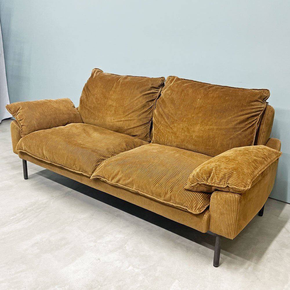 トラックファニチャー TRUCK FURNITURE DTソファ DT SOFA 2P スチール コーデュロイ フェザークッション W160cm 廃番サイズ ◎