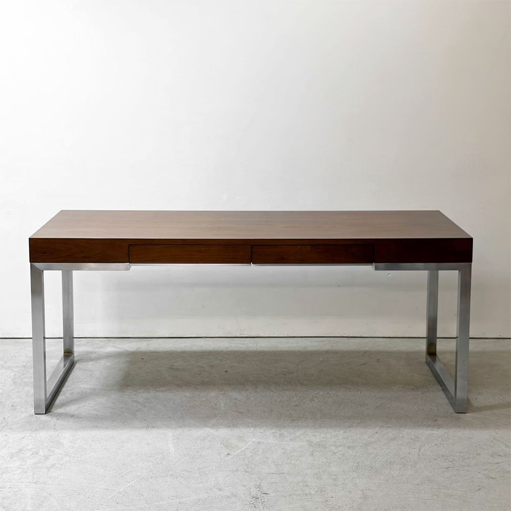 イデー IDEE アティーノ ATINO デスク ダイニングテーブル ワークテーブル ウォールナット材 スチール 抽斗2杯 W180cm モダンデザイン 廃番希少 ●