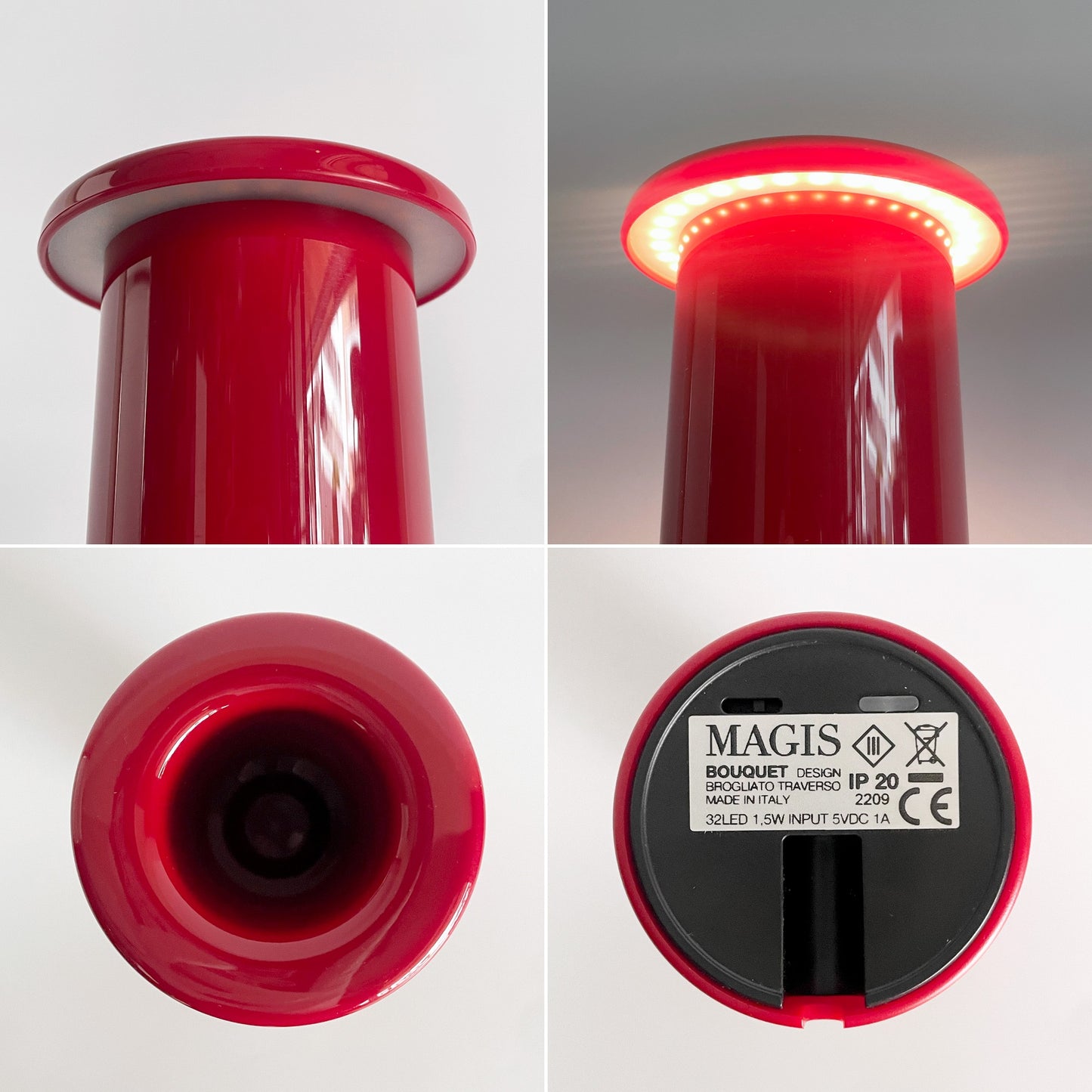 マジス MAGIS ブーケ Bouquet ポータブルランプ フラワーベース ボルドー 内蔵型LED 調光可 箱付 ブロリアート・トラヴェルソ 定価￥39,600- 未使用品 ■