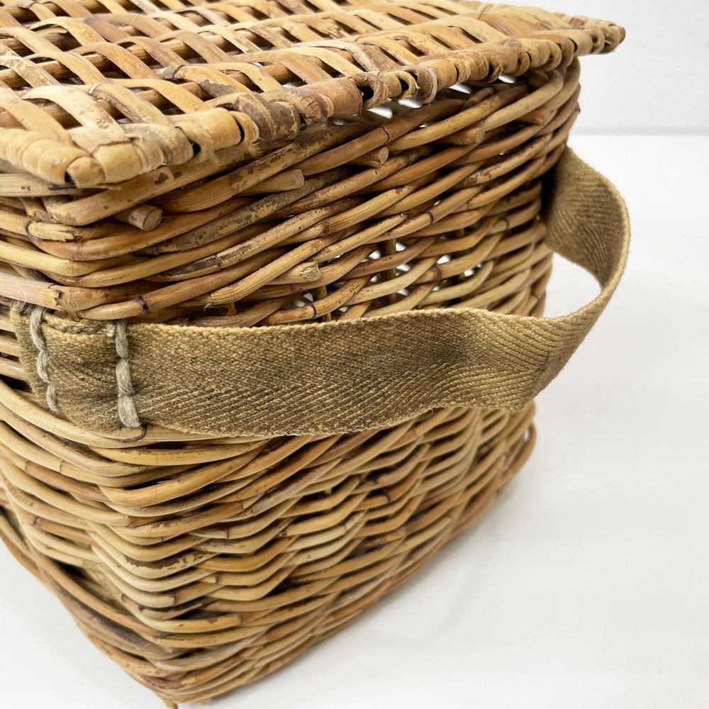 トラックファニチャー TRUCK FURNITURE RT バスケット RT BASKET RTB-1  フタ付き ラタン 布持ち手 底板 定価19,800円 ●