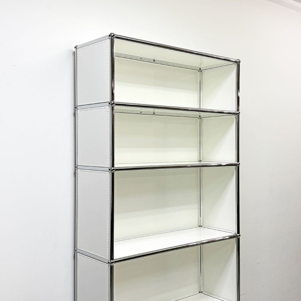 ユーエスエムハラー USM Haller モジュラーファニチャー ハラーシステム キャビネット オープンシェルフ 本棚 飾り棚 1列6段 ピュアホワイト スイス ●