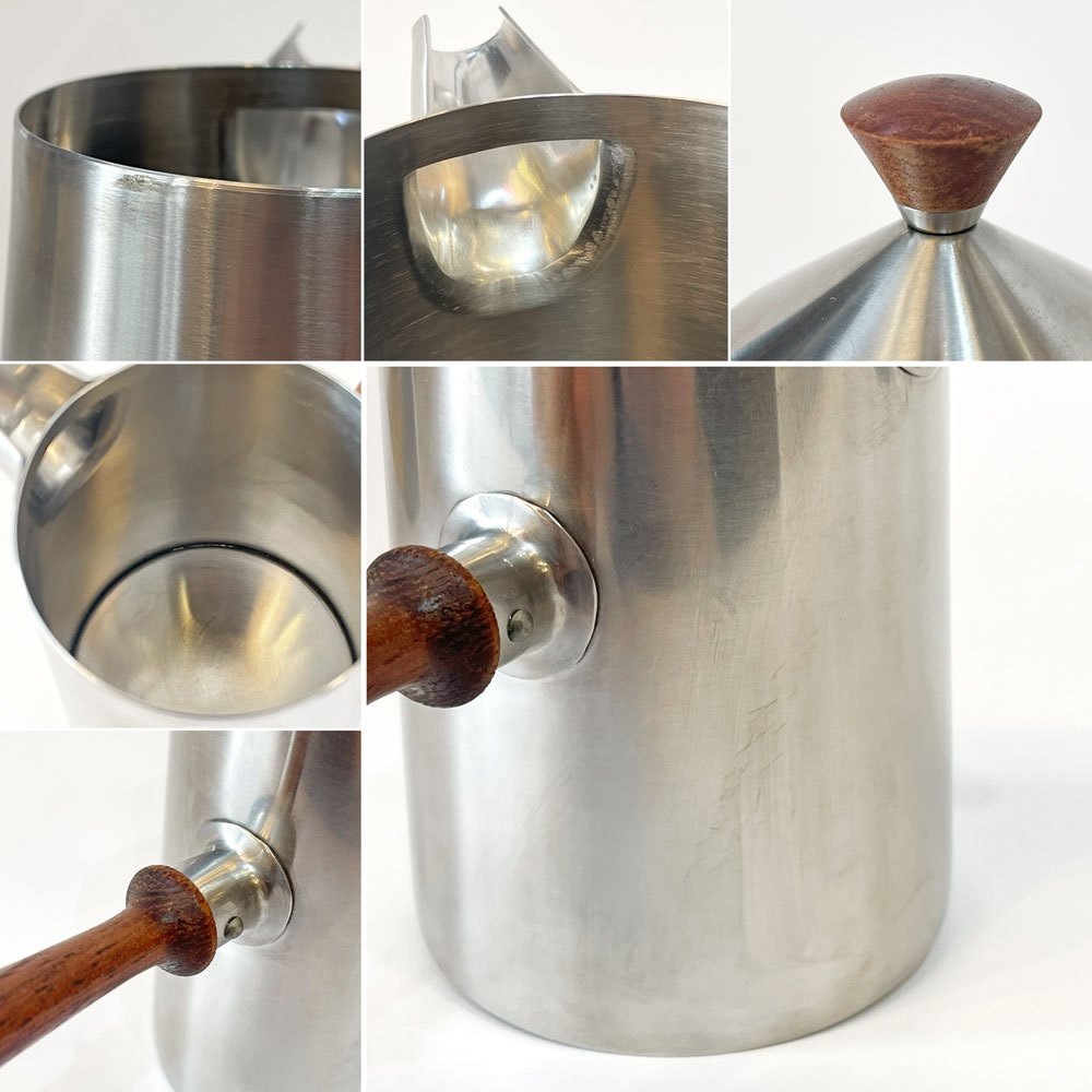 オールドホール Old Hall カムデン CAMDEN カフェオレポット 左右ペア ステンレス × チーク材 ロバート・ウェルチ 英国ビンテージ 旧J&Jウィギン ★