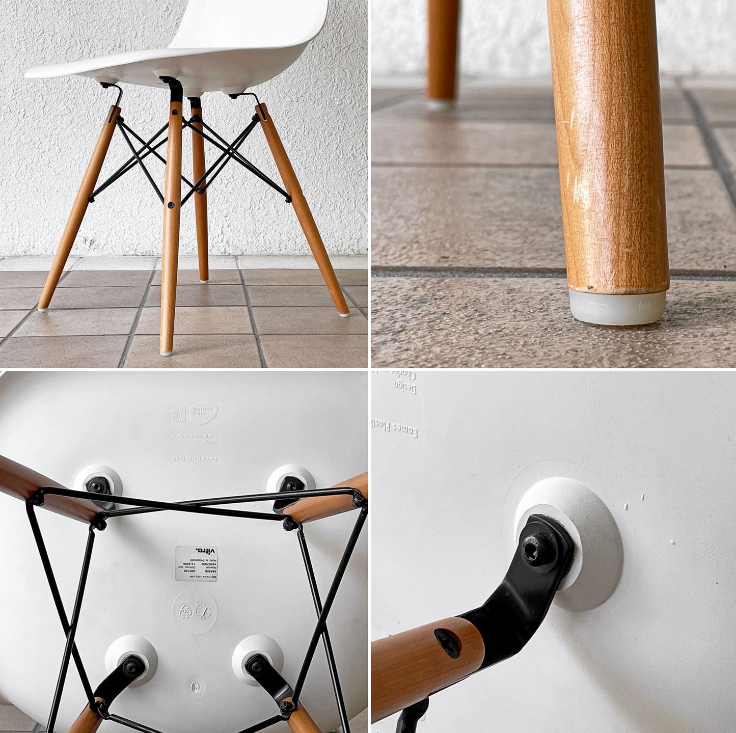 ヴィトラ vitra サイドシェルチェア ポリプロピレン製 ホワイト ドゥエルレッグ DSW C&R イームズ ミッドセンチュリー ◇