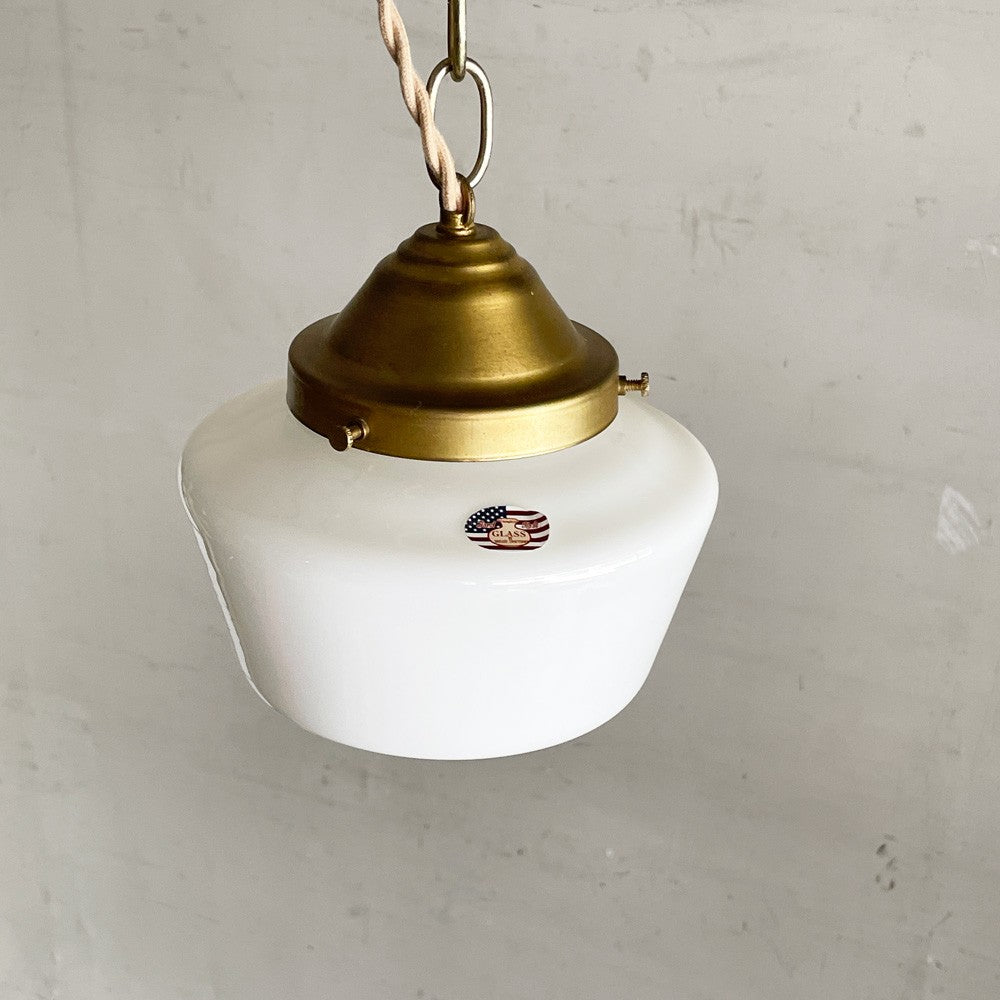 ストックマン STOCKMAN スクールハウス 7 ランプ Schoolhouse 7 Lamp ペンダントライト チェーン仕様 ミルクガラス 乳白 真鍮 定価￥53,900- ■