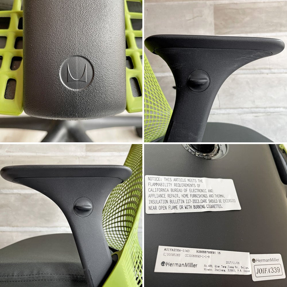 ハーマンミラー Hermanmiller セイルチェア SAYL CHAIR デスクチェア オフィスチェア アップルグリーン イヴ・ベアール♪