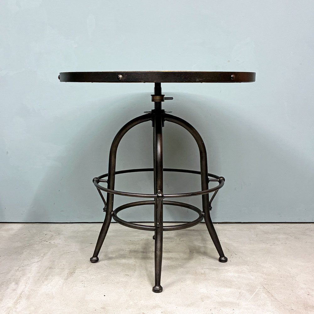 クラッシュゲート CRASH GATE ノットアンティークス Knot antiques バッカス BACCHUS サークルテーブル Φ65 昇降式 ニレ古材 アイアン ◎