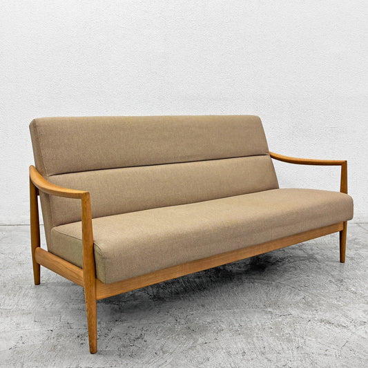 日進木工 NISSIN フォルムス Forms BSC-532 2.5人掛け ファブリック ベージュ系 オーク材 無垢材 W153cm 〓