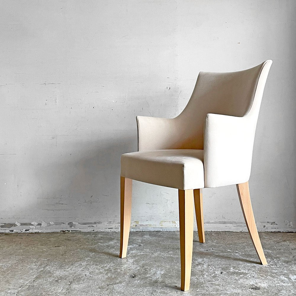 イデー IDEE アミアームチェア AMI ARM CHAIR ダイニングチェア 1pソファ ラムース生地 アイボリー ■