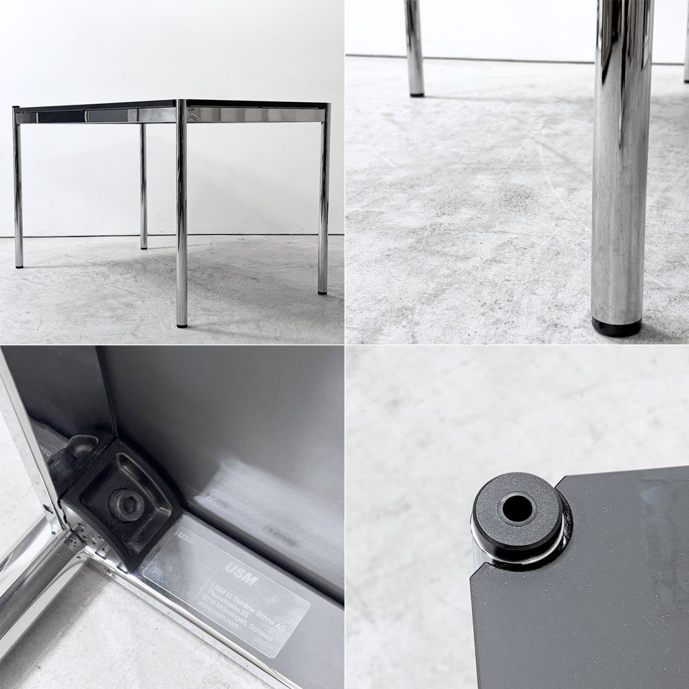 USMモジュラーファニチャー USM Haller USMハラーテーブル ワーキングデスク ダイニングテーブル フェニックス天板 デスクライト取付パーツ ネロインゴ W125 × D75cm スイス ●