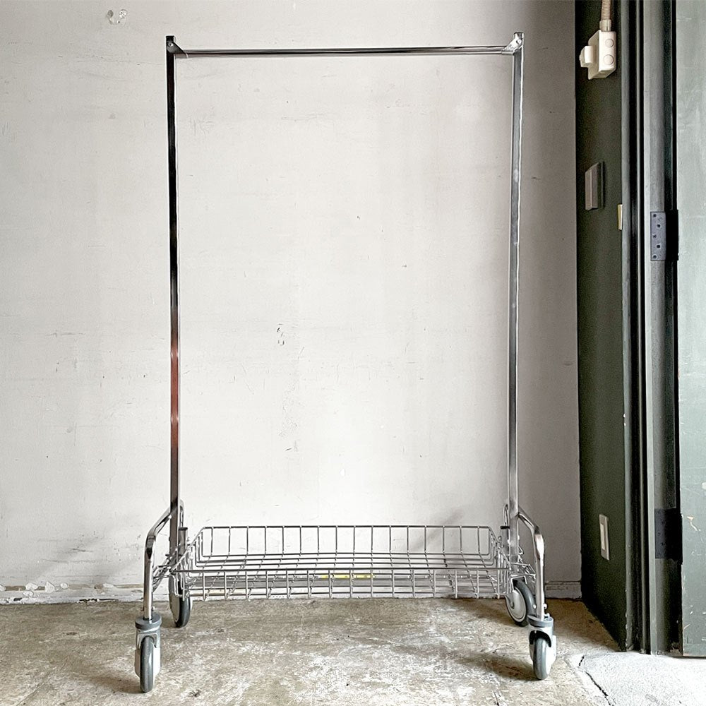 パシフィックファニチャーサービス PACIFIC FURNITURE SERVICE ガーメントラック GARMENT RACK 36" バスケット付 ハンガーラック 現状品 ■