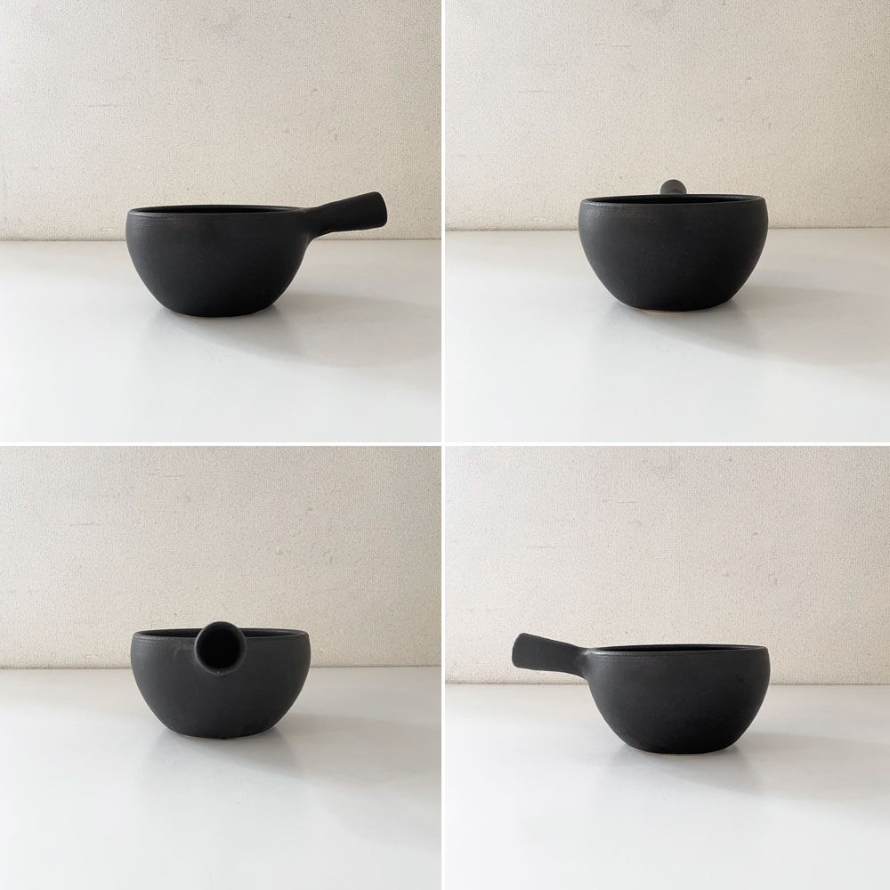 正島克哉 Katsuya Shoujima 片手土鍋 黒 小 全幅19.5cm 直火可 工房正島 現代作家 C ◎