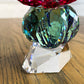 スワロフスキー SWAROVSKI クリスタルフラワーズ Crystal Flowers サボテン ボルドー 花 クリスタルガラス H8.6cm オブジェ アート ♪