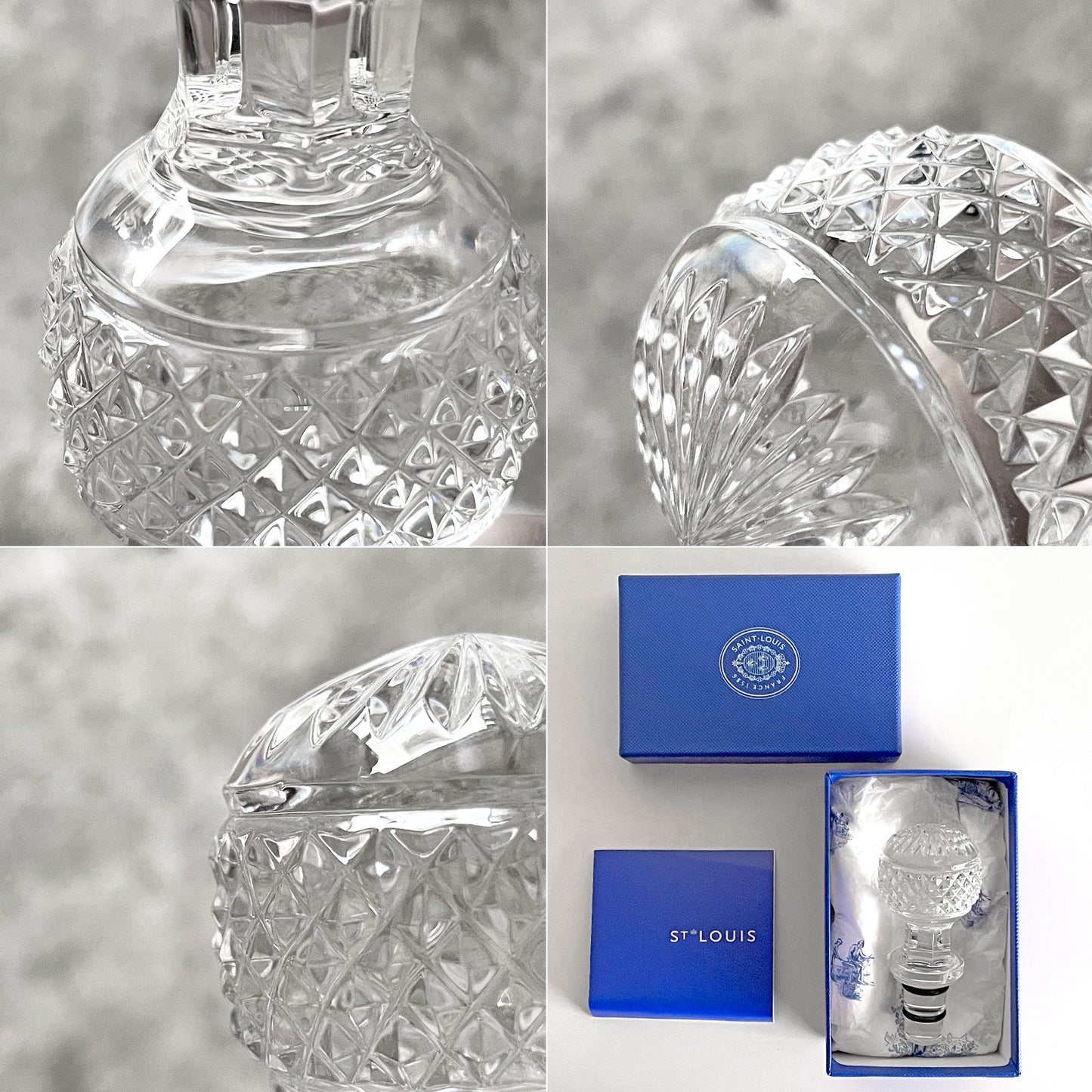 サンルイ SAINT-LOUIS ボトルキャップ ワインストッパー クリスタルガラス 箱付き 未使用品 フランス ■