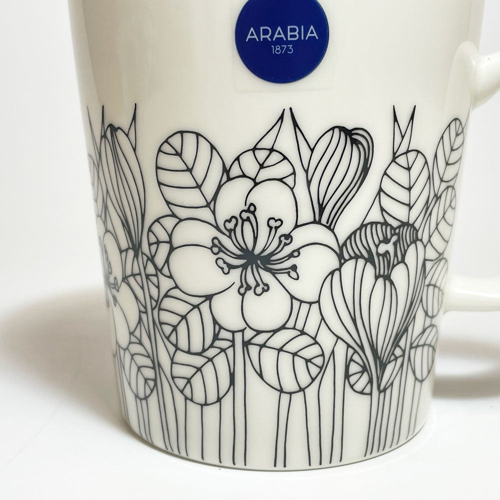 アラビア ARABIA クロッカス Krokus マグカップ 0.3L 280ml ブラック エステリ・トムラ 復刻 未使用品 フィンランド 北欧食器 ★