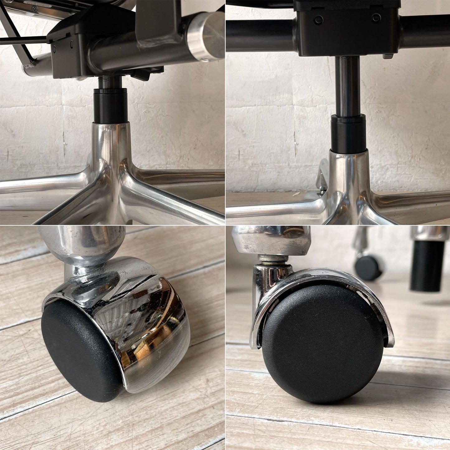 ハーマンミラー Herman Miller アルミナムグループ マネジメントチェア 本革 5本脚 C&Rイームズ ミッドセンチュリー ガス圧昇降 リクライニング ★