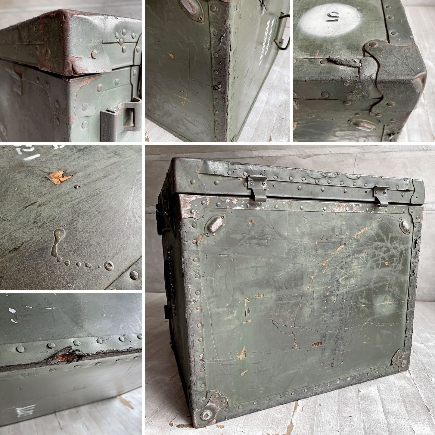 USビンテージ Vintage フィールドデスク フォールディング 中隊デスク チェスト スツール付き ミリタリー サープラス 米軍 US ARMY ♪