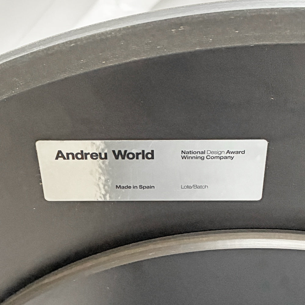 アンドリューワールド Andreu World リバーステーブル REVERSE カフェテーブル カウンターテーブル ハイテーブル ラミネート天板 ブラックベース ラウンド Φ60cm モダンデザイン 〓