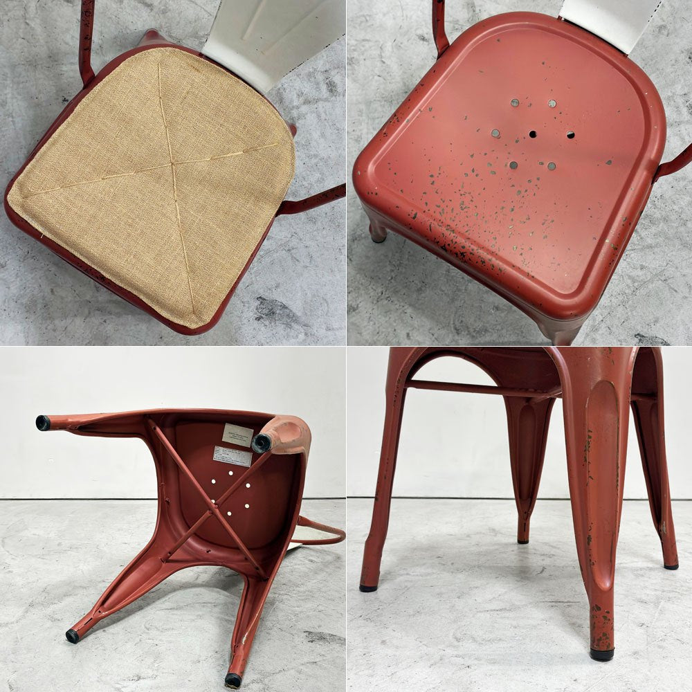 クラッシュゲート CRASHGATE ノットアンティークス Knot Antiques グレッグ2 GREG II ダイニングチェア スタッキング仕様 シートクッション付き ビンテージスタイル レッド ●