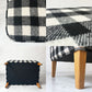 モーブレーワークス MOBLEY WORKS クラマス レッグレスト Klamath Leg Rest オットマンスツール ブロックチェック ブラック×ホワイト オーク材脚 鰤岡力也 美品 ★