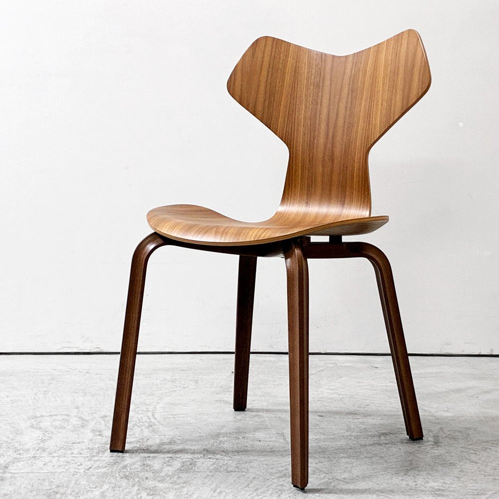 フリッツハンセン Fritz Hansen グランプリチェア GRAND PRIX CHAIR ウォールナット材 ウッドレッグ アルネ・ヤコブセン 北欧 デンマーク 美品 定価113,080円 ●