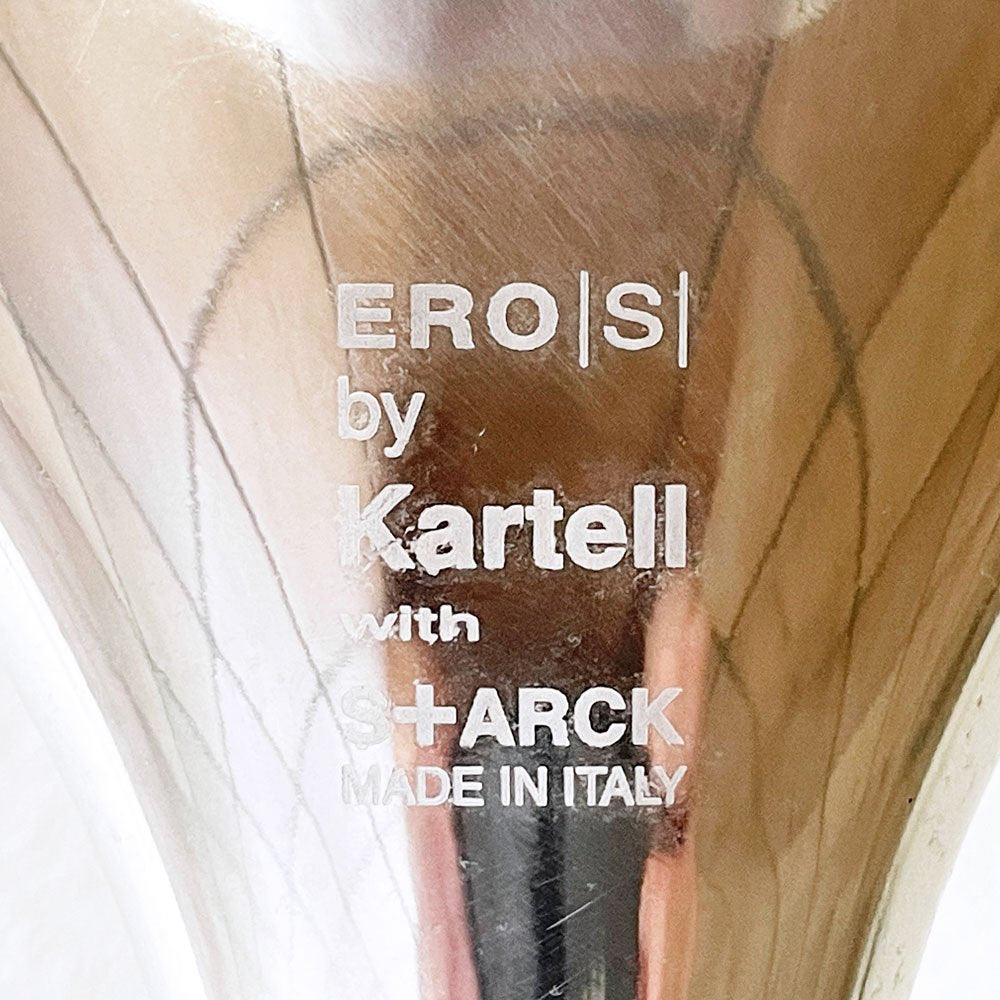 カルテル Kartell エロエス ERO S ダイニングチェア クリスタル 1本脚 回転式 フィリップスタルク Philippe Starck スペースエイジ イタリアンモダン廃番 ◇