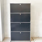 ユーエスエムハラー USM Haller モジュラーファニチャー Modular Furniture キャビネット シェルフ 1列4段 旧型 スイス ★
