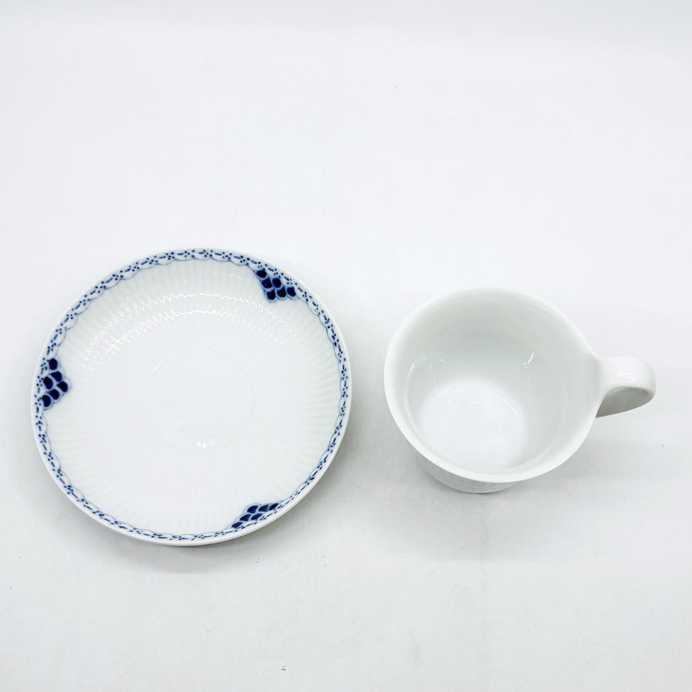 ロイヤルコペンハーゲン ROYAL COPENHAGEN プリンセス ハイハンドルカップ&ソーサー 240ml C&S デンマーク 北欧食器 ●