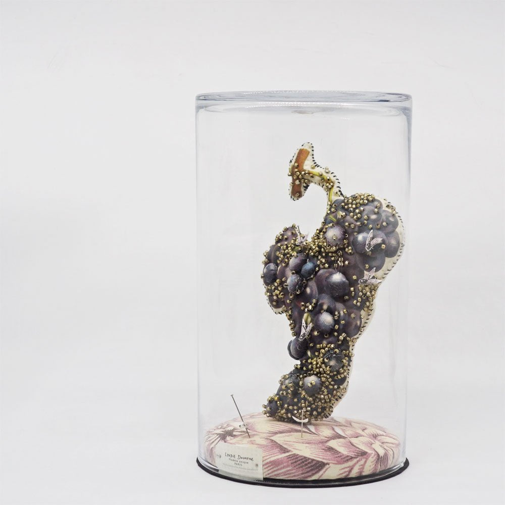 リンディ・ドゥルト Lyndie Dourthe ガラスドーム アートオブジェ ぶどう H20.5cm H.P.FRANCE取扱 ●