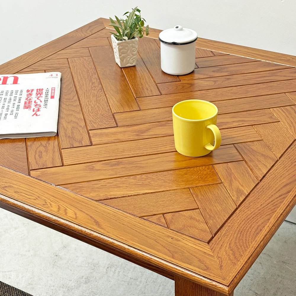 アクメファニチャー ACME Furniture ワーナー WARNER ダイニングテーブル ヘリンボーン柄 W82cm オーク材 USビンテージスタイル ●