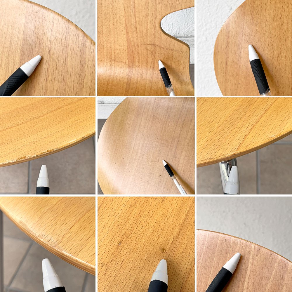 フリッツハンセン Fritz Hansen アントチェア 4本脚 ナチュラルビーチ ラッカー アルネ・ヤコブセン 北欧家具 A ◇