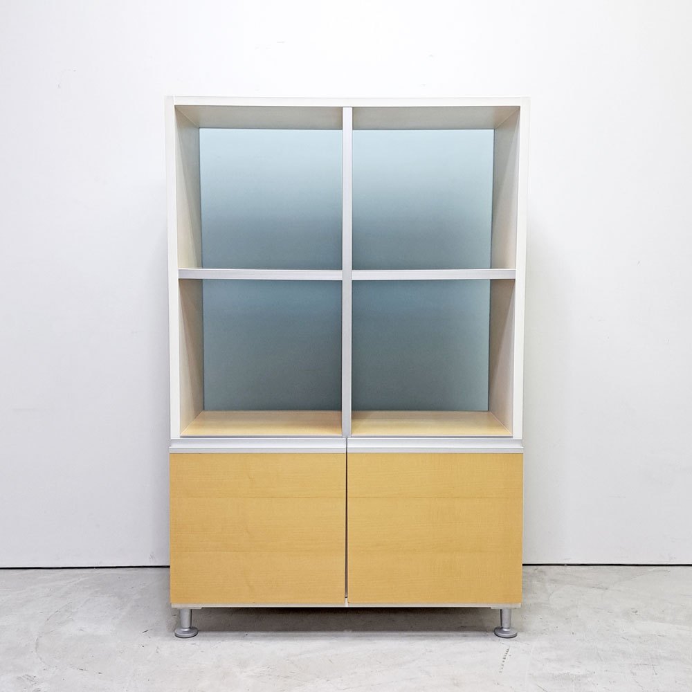 ウィルクハーン Wilkhahn ミナモ Minamo ファイリングシェルフ Filing Shelf オーク材 アルミフレーム アクリルパネル 2ドロワー 2列3段 コクヨ取扱い ●
