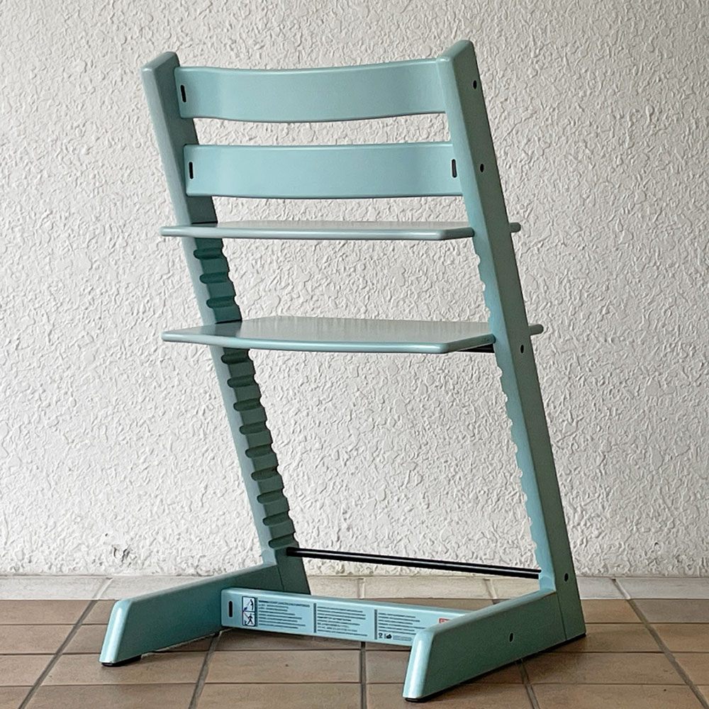 ストッケ STOKKE トリップトラップ TRIPP TRAPP ベビーチェア キッズチェア S/N無し ガード・グライダー付き アクアブルー ノルウェー 北欧家具 ◇