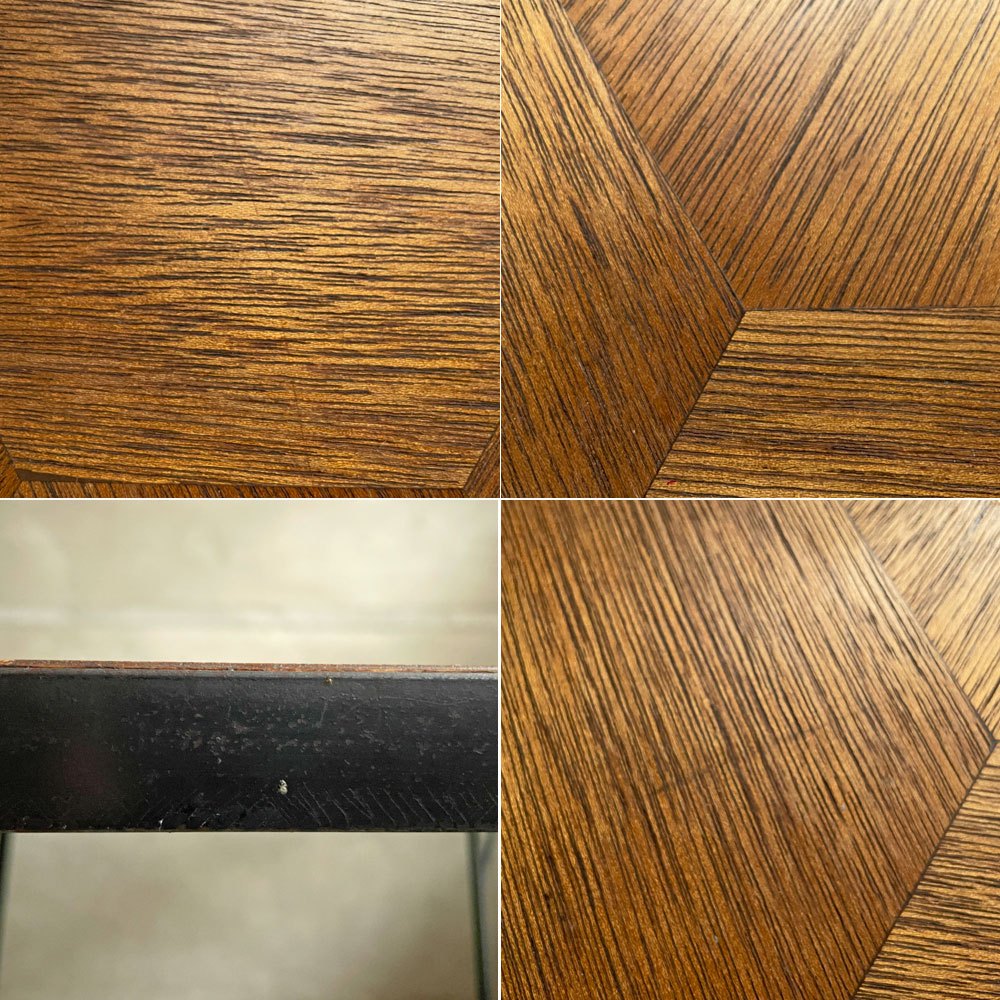 バーンウッドファニチャー Barn Wood Furniture ハニカム柄天板 × アイアン 2人掛け テーブル ダイニング ワーク オーダー品 75×65cm インダストリアル  ♪