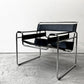ワシリーチェア Wassily Chair ブラック 本革 マルセルブロイヤー バウハウス 名作家具 モダニズムデザイン リプロダクト品 ●