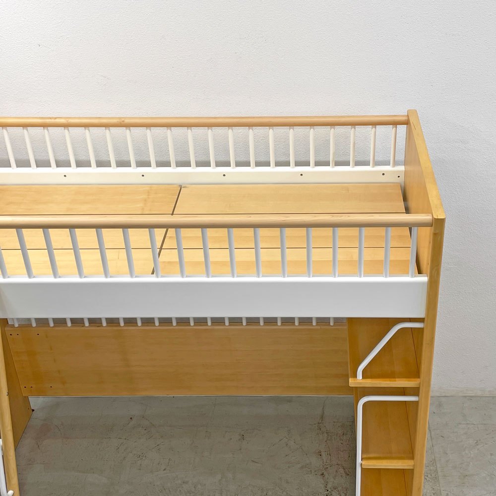 アクタス ACTUS テンポ ロフトベッド Tempo loft bed キッズベッド メイプル材 3段シェルフ付き 定価￥289,300- 〓