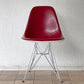 ハーマンミラー Herman Miller サイドシェルチェア 3rd パーチメント PVCレザー ボルドー エッフェルベース リプロダクト脚 イームズ ビンテージ ミッドセンチュリー ◇