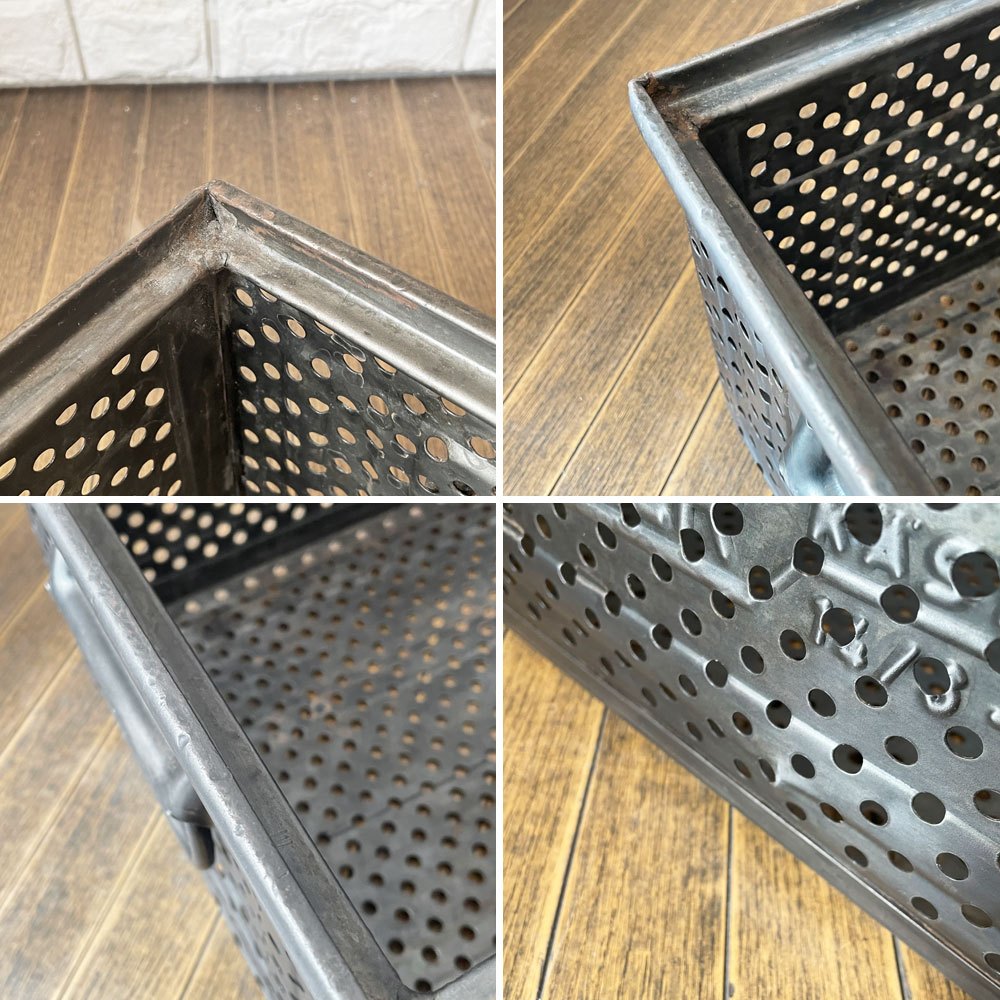 SCHAFER スタッキング ストレージボックス パンチングメタル インダストリアル ドイツビンテージ D ◎