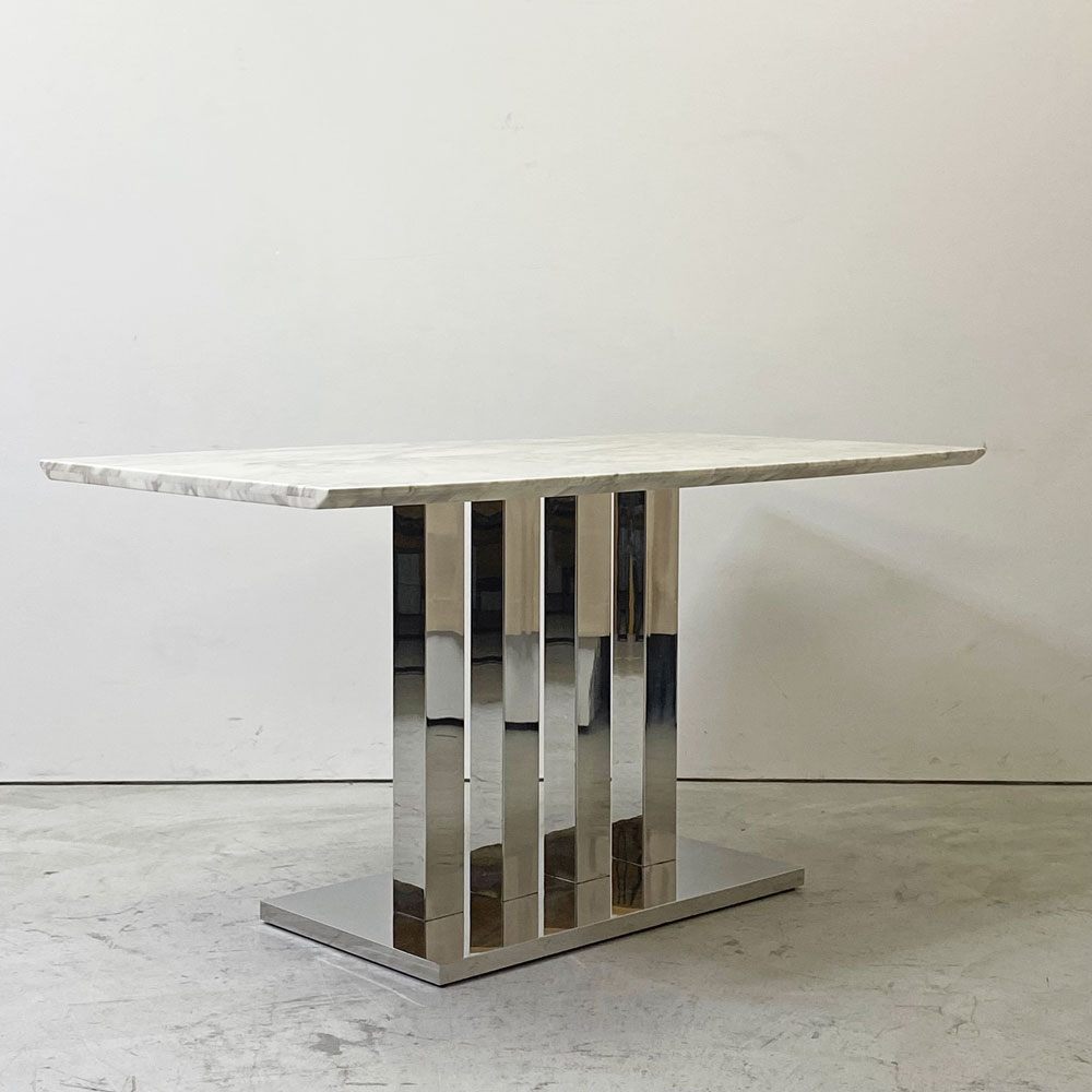 カッテランイタリア cattelan italia 大理石 マーブルトップ ダイニングテーブル ステンレススチールベース イタリアンモダン ●