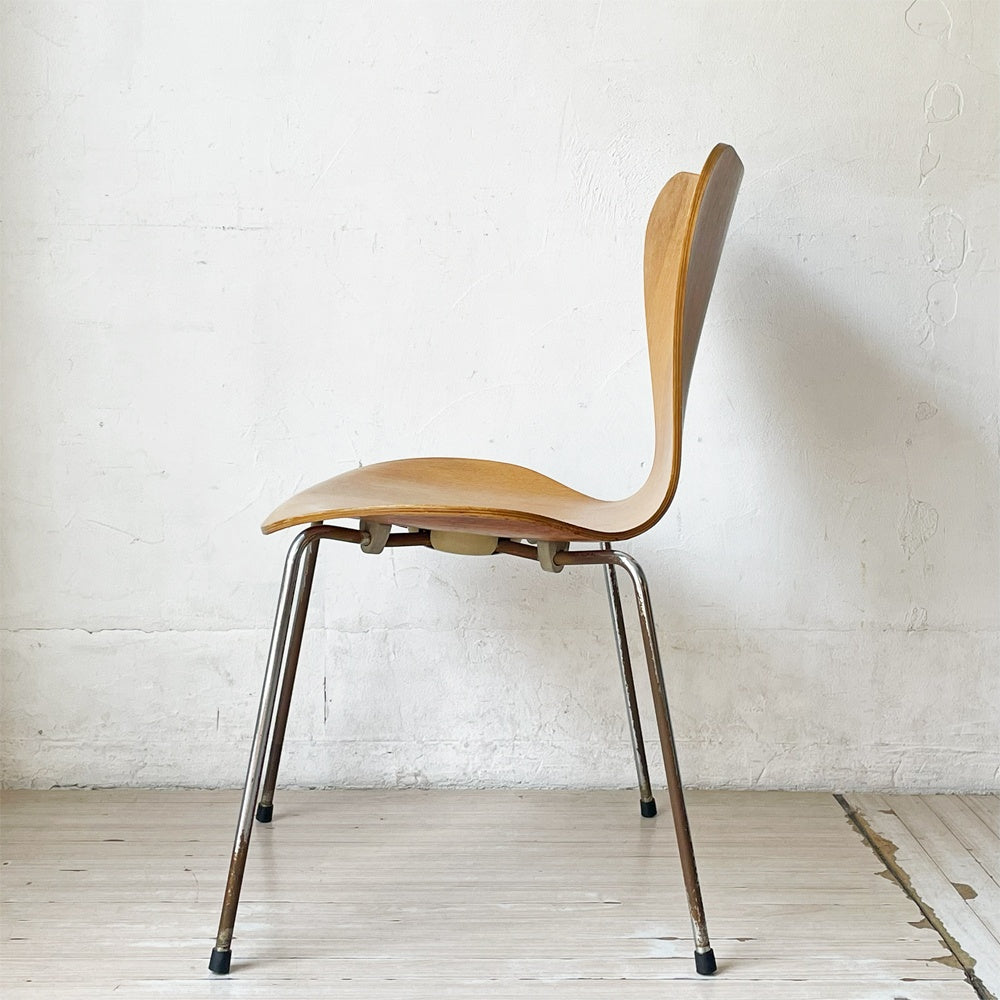 フリッツハンセン Fritz Hansen セブンチェア ダイニングチェア スタッキングチェア チェリー材 アルネ・ヤコブセン Arne Jacobsen 80’s 北欧ビンテージ デンマーク B ★