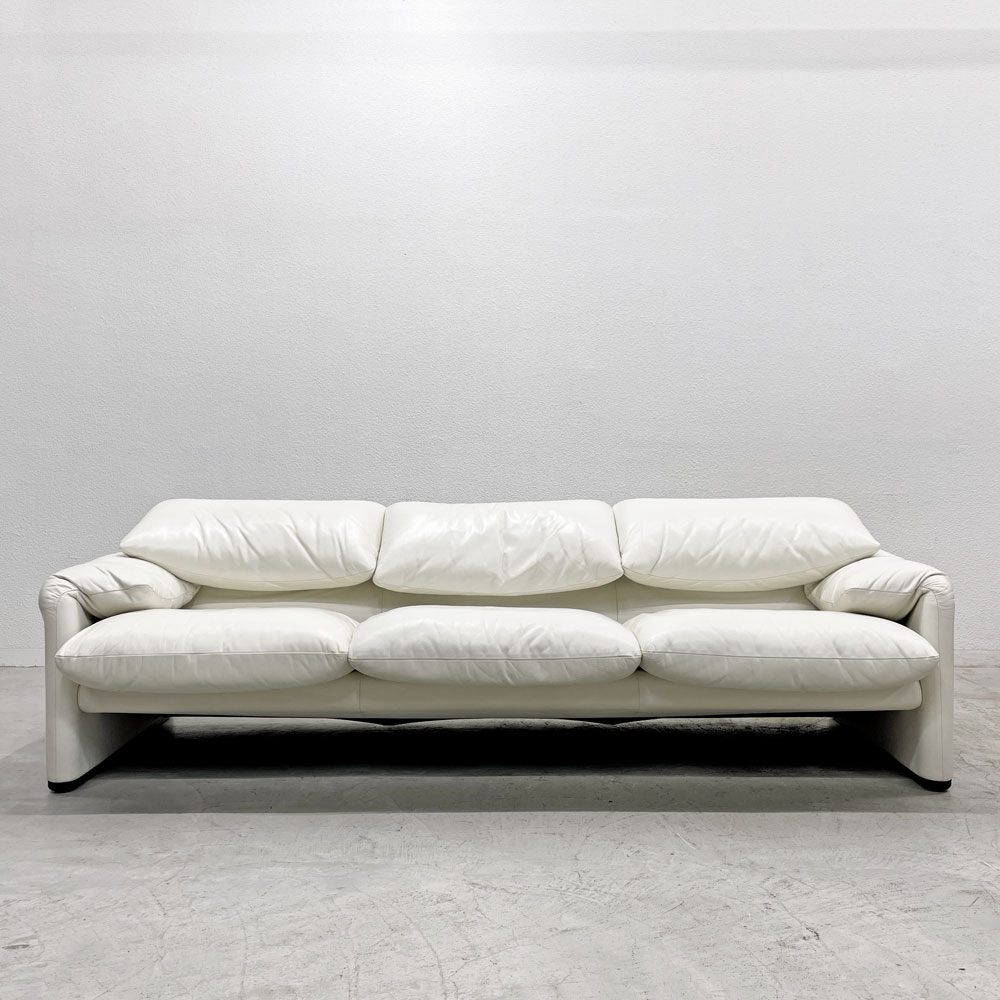 カッシーナイクスシー Cassina ixc 675-3P マラルンガ MARALUNGA 3Pソファ 3人掛け 本革 ヴィコ・マジストレッティ 定価￥2,420,000- 〓