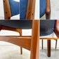 アンダーストルップ Anderstrup Mobelfabrik ダイニングチェア チーク材 ファブリックシート ネイビー系 エリック・バック Erik Buch デンマーク ビンテージ 北欧家具 B ●