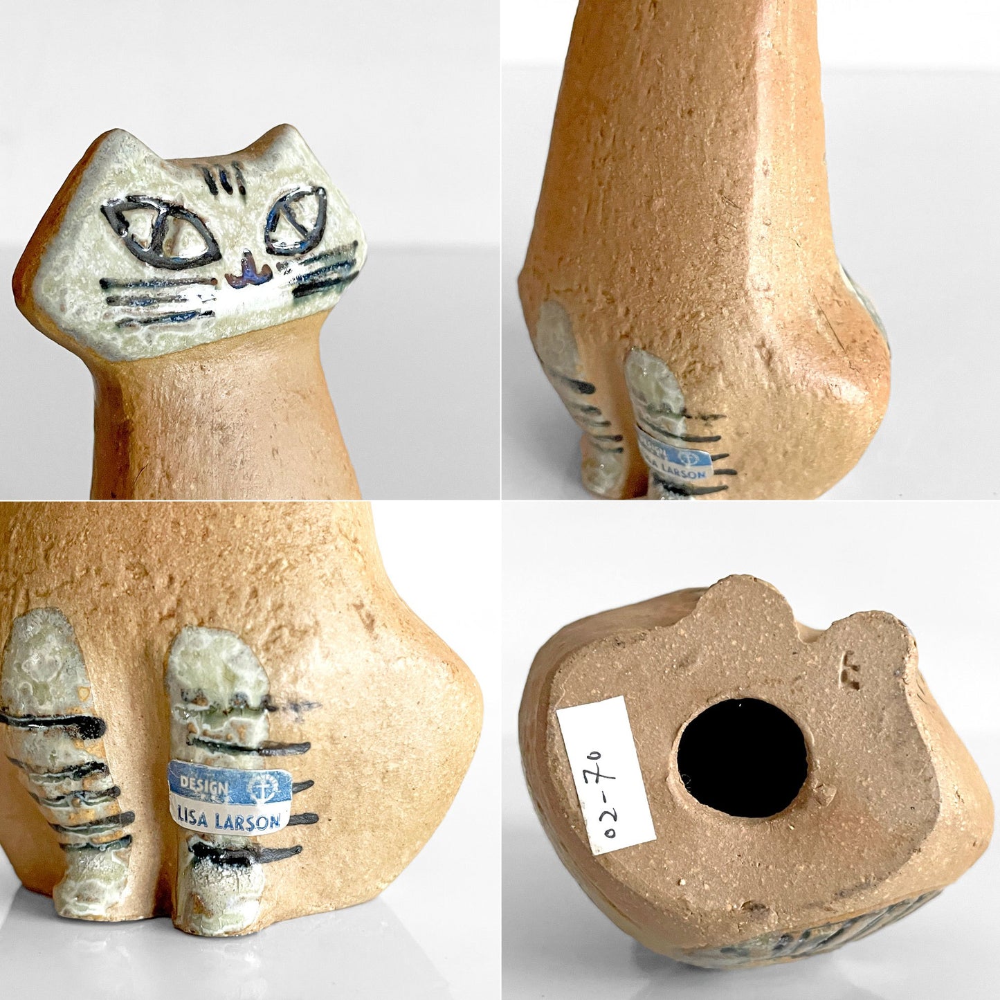 グスタフスベリ GUSTAVSBERG 小さな動物園 Lilla zoo お座りする猫 フィギュリン 置物 リサラーソン ビンテージ 北欧雑貨 ■