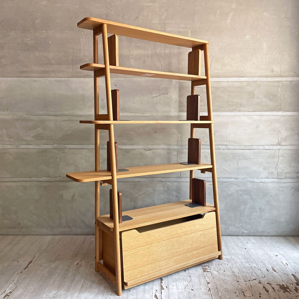 アクタス ACTUS サークル SARCLE ライブラリーシェルフ 飾り棚 本棚 オーク材 ブックエンド付き  定価￥112,200- ♪